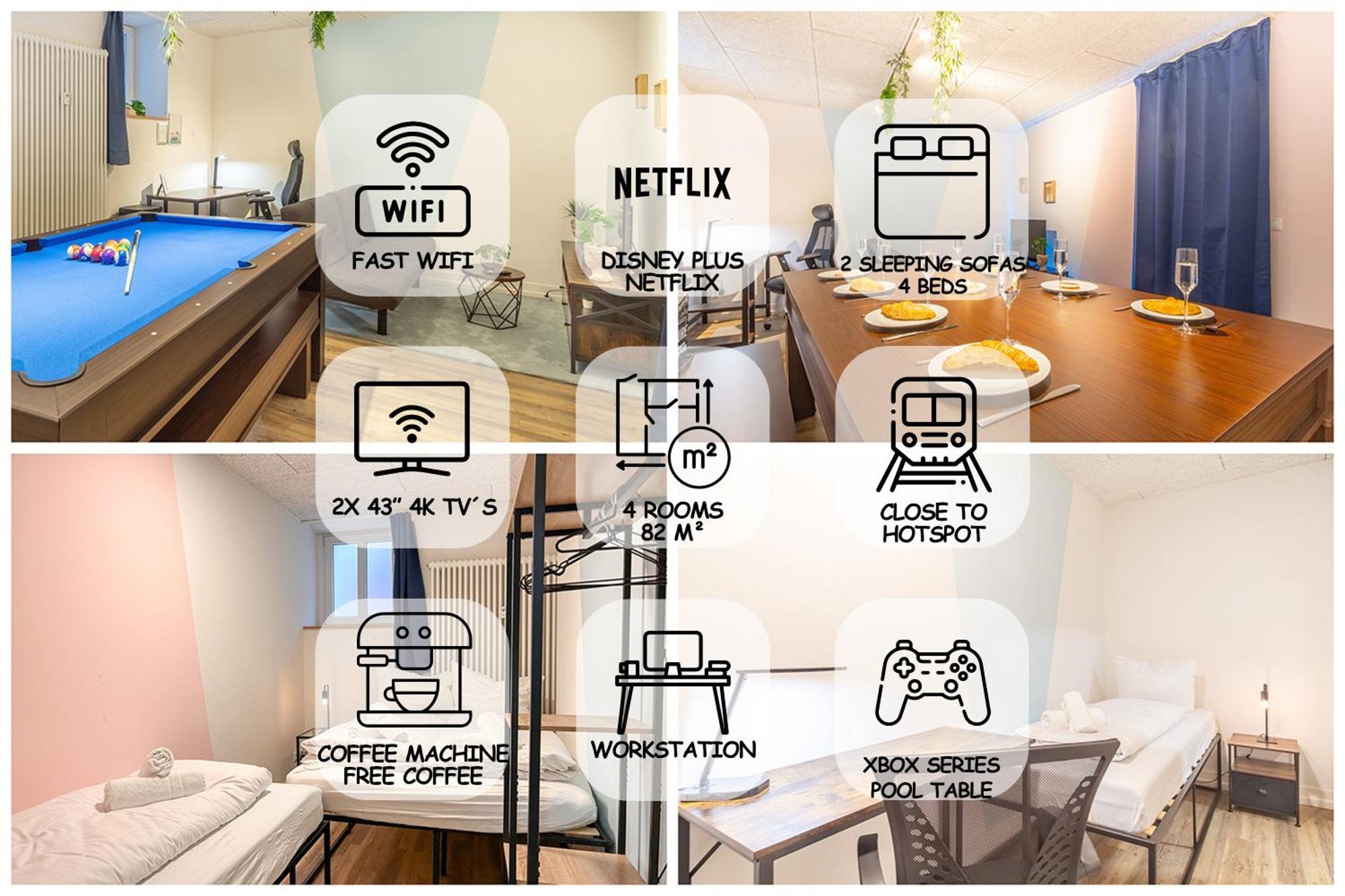 Pool Table Heaven, Workstation, 4K Tv, Netflix Apartment Leipzig Luaran gambar